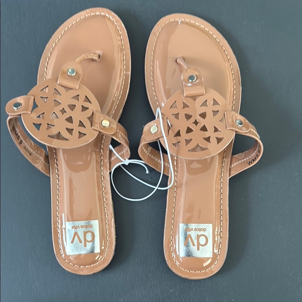 DV by Dolce Vita Tan Sandals with Thong Design